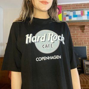 Vintage 90s Deadstock Copenhagen Denmark Hard Rock Cafe T-Shirt Oversize…